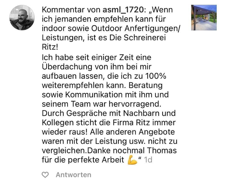 Bewertung von asml_1720 auf Instagram