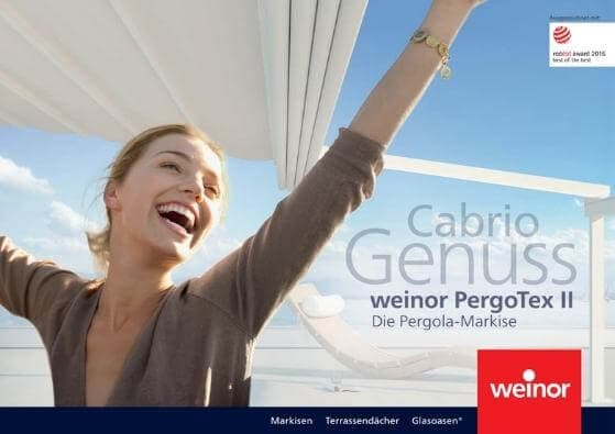 Broschüre zur weinor PergoTex II Pergola-Markise